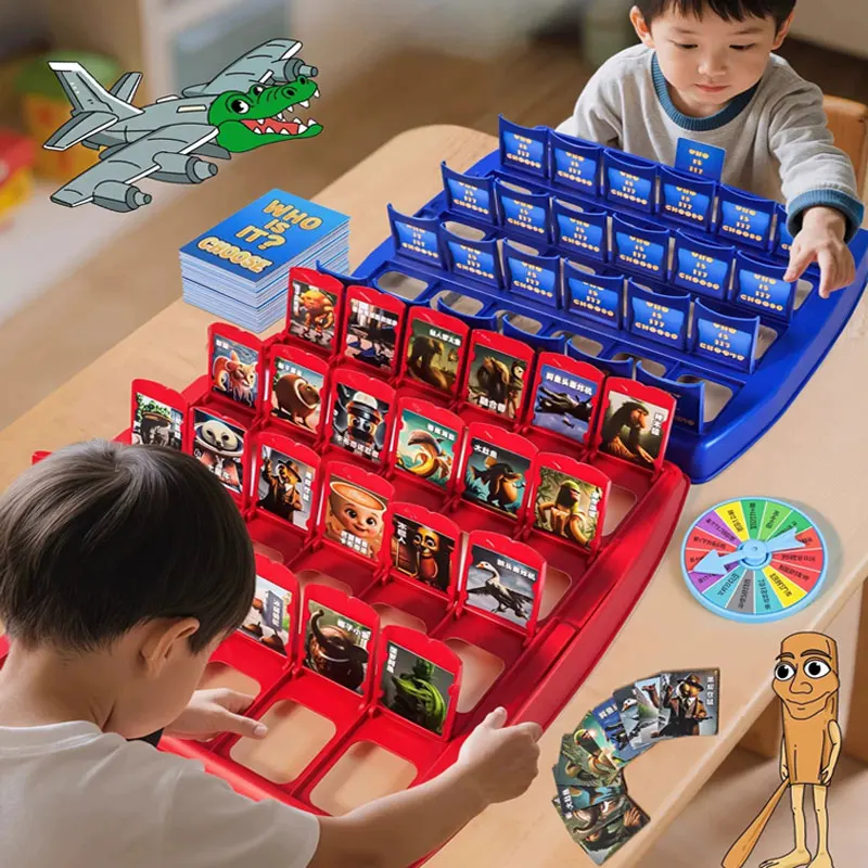 Brainrot italiano Guess Who I Am juego de rompecabezas juego de cartas Tung Tung Sahur Tralarero Tralala juego de mesa de rompecabezas interactivo para dos personas