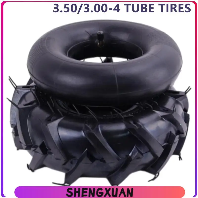 10 Inch Off Road Tyre 3.50/3.00-4 Pneumatic Inner Outer Tire For Lawnmower Motor Trolley Lawn Garden Tractor Rotary Tiller ATV