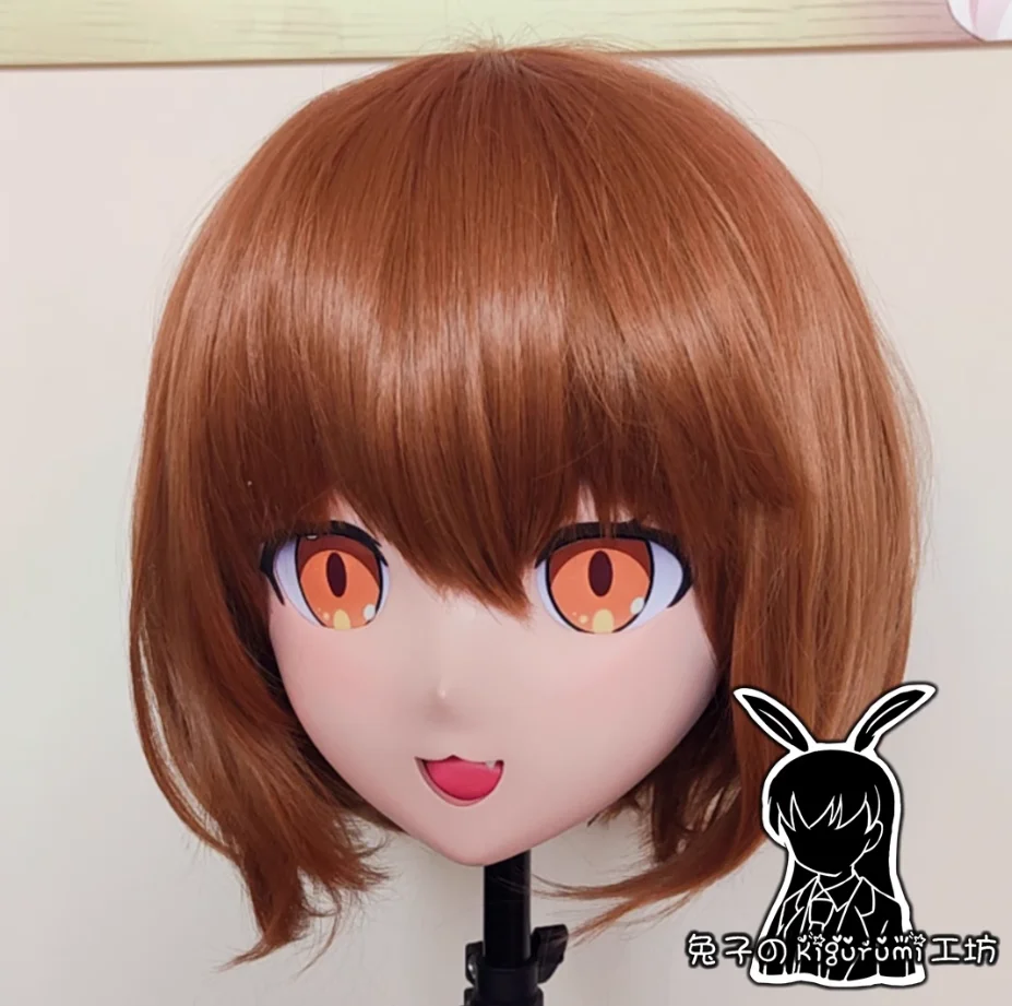 (RB2425) Personalizza la testa piena di qualità fatta a mano femminile/ragazza in resina anime giapponese personaggio dei cartoni animati Kig Cosplay Kigurumi maschera