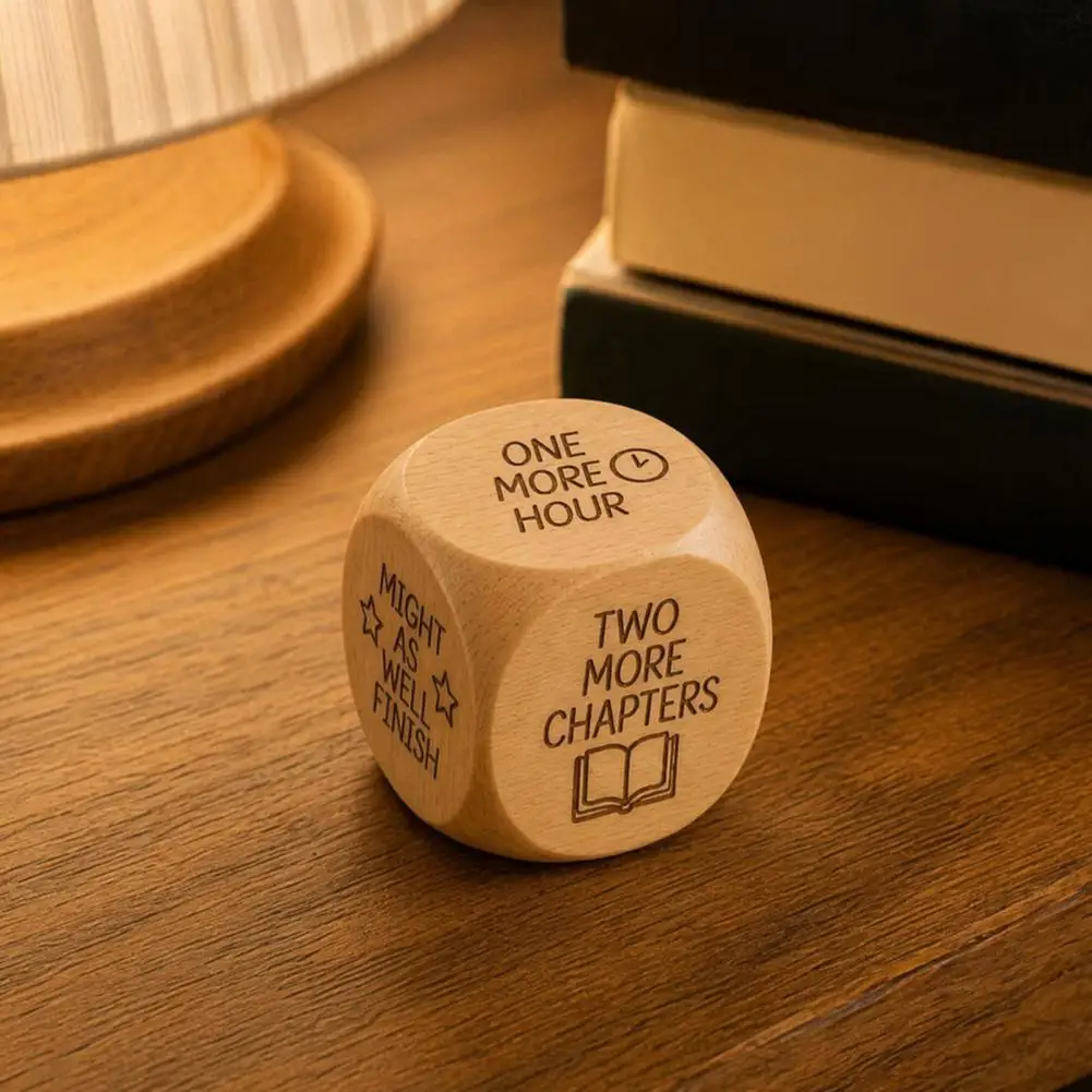 Wooden Decision Cube Wooden Reading Decision Dice Set 6-sided Book Theme Decider Cubes Reading Maker for Bookworms Gift Lovers