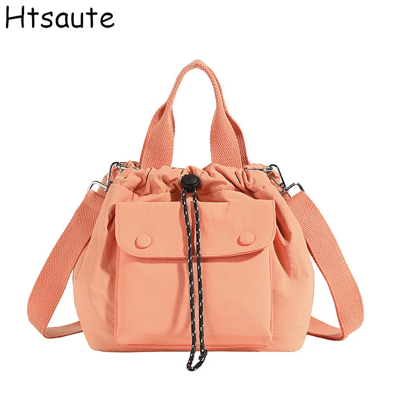 

Simply-designed Female Shoulder Bag Women Bucket Bags Ins Style Casual Crossbody Bag Nylon Travel With Large Capacity Handbag