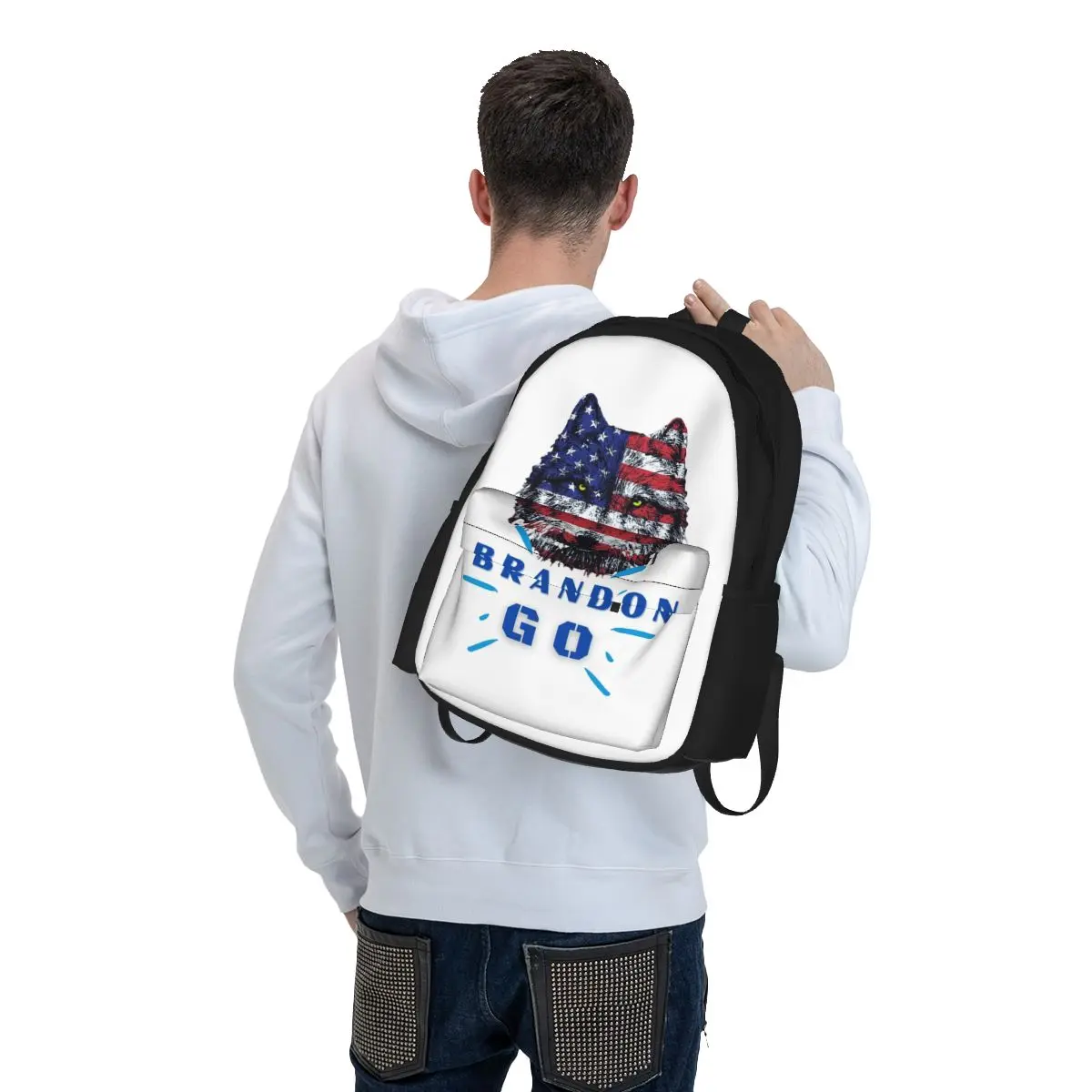 Lets Go Brandon-Sudadera para niños y niñas, mochilas con estampado del despertar Patriot, mochilas escolares, bolso de hombro para ordenador portátil