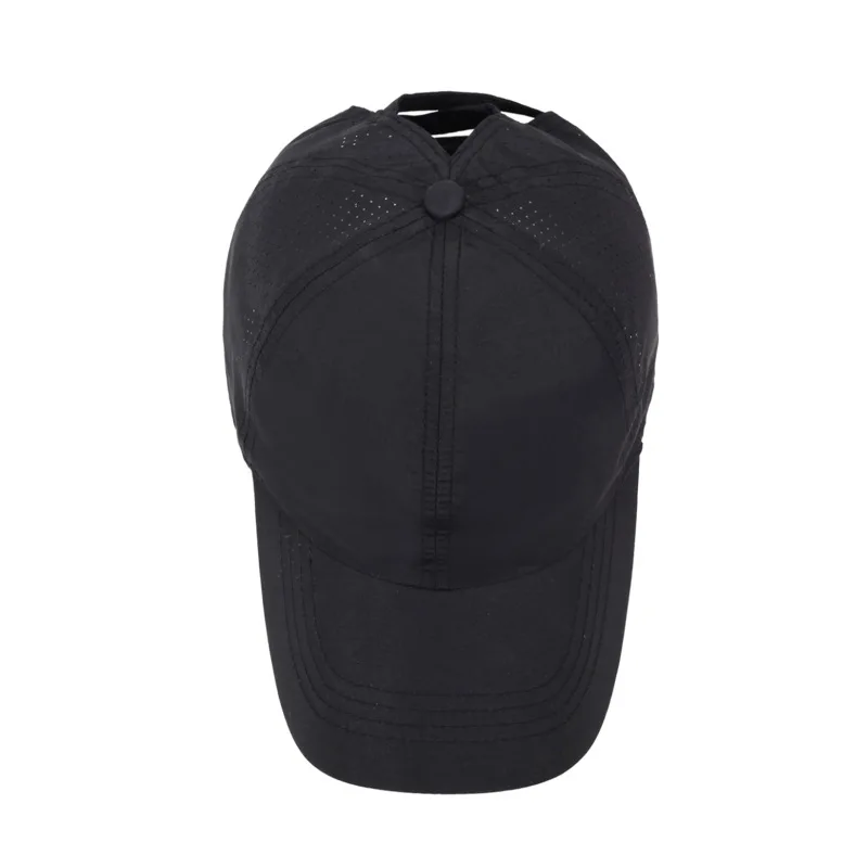 Neue Sommer-Baseballkappe für Damen mit Kreuzband für Pferdeschwanz, Leichte Schnelltrocknende Atmungsaktive Sonnenhut – Detail 3