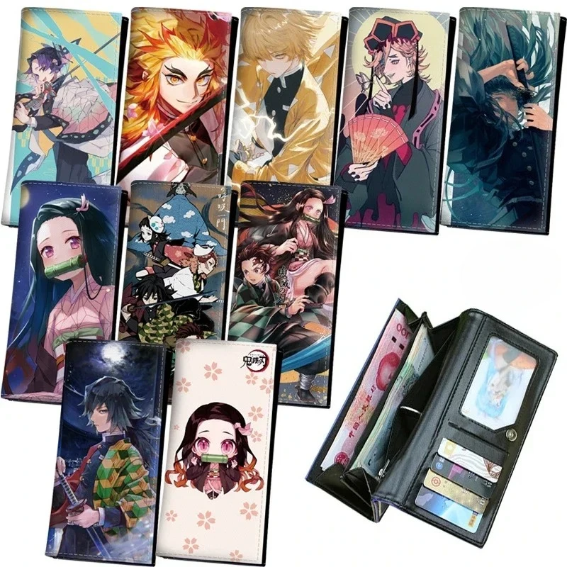 

Demon Slayer Anime Wallet Cartoon Kimetsu No Yaiba Tanjirou Nezuko Zenitsu Giyuu Character Printing Birthday Gifts Storage Bag