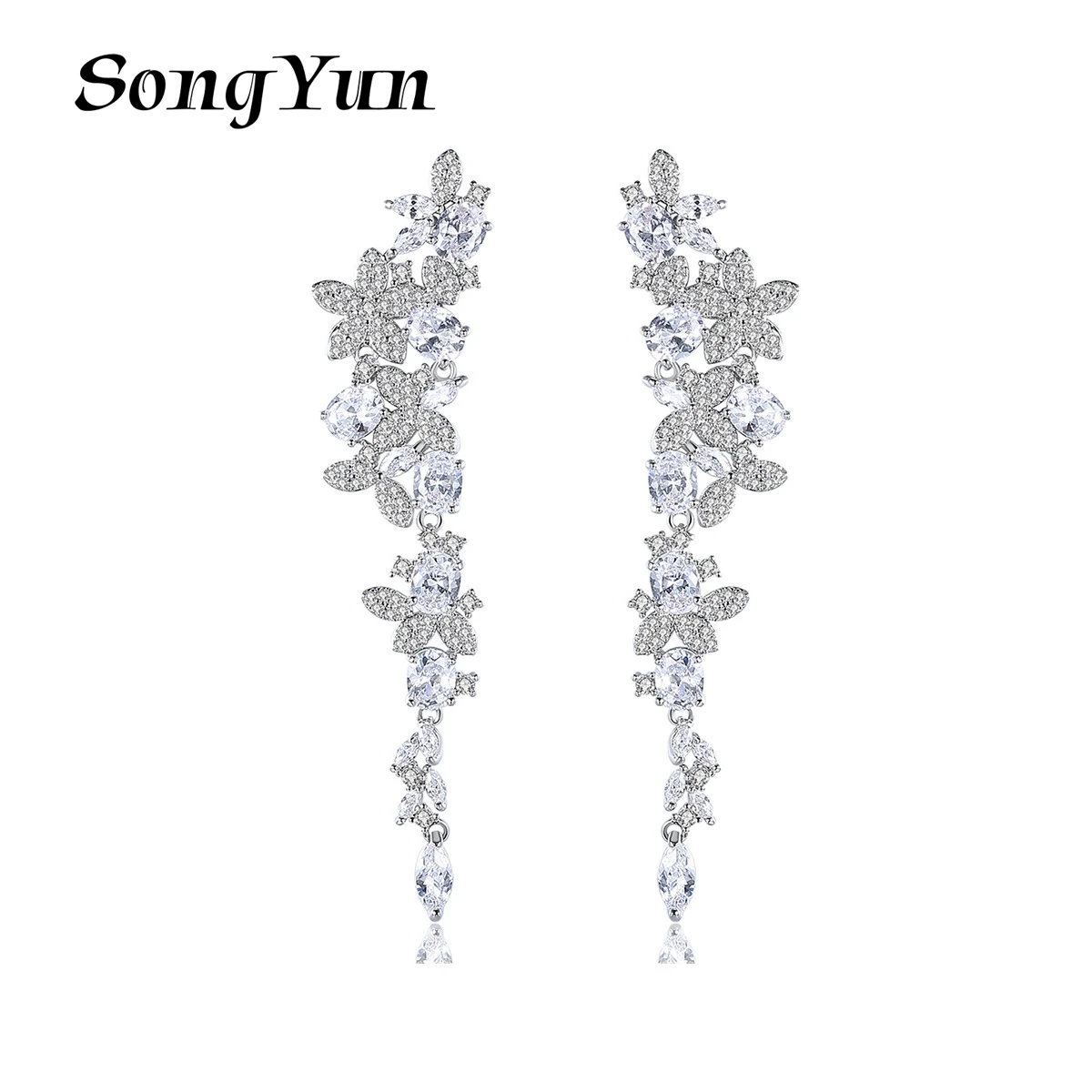 

SongYun Jewelry Manufacturer MHT Light Luxury Heavy Industry European And American Earrings, Elegant Dress Zircon Stud Earrings