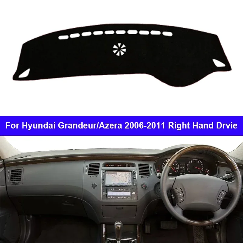 For Hyundai Grandeur Azera 2006 - 2011 Car Accessories Protective Pad Dashboard Cover Silicone Non-Slip Mat Sunshade