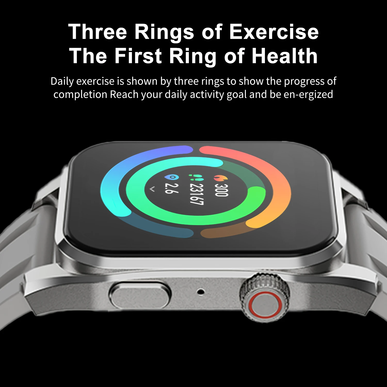 Uhoofit ساعة ذكية 1.96 بوصة تعمل باللمس جعل/استقبال مكالمة هاتفية الصحة معدل ضربات القلب مراقبة النوم Mullti Sport Mode Smartwatch