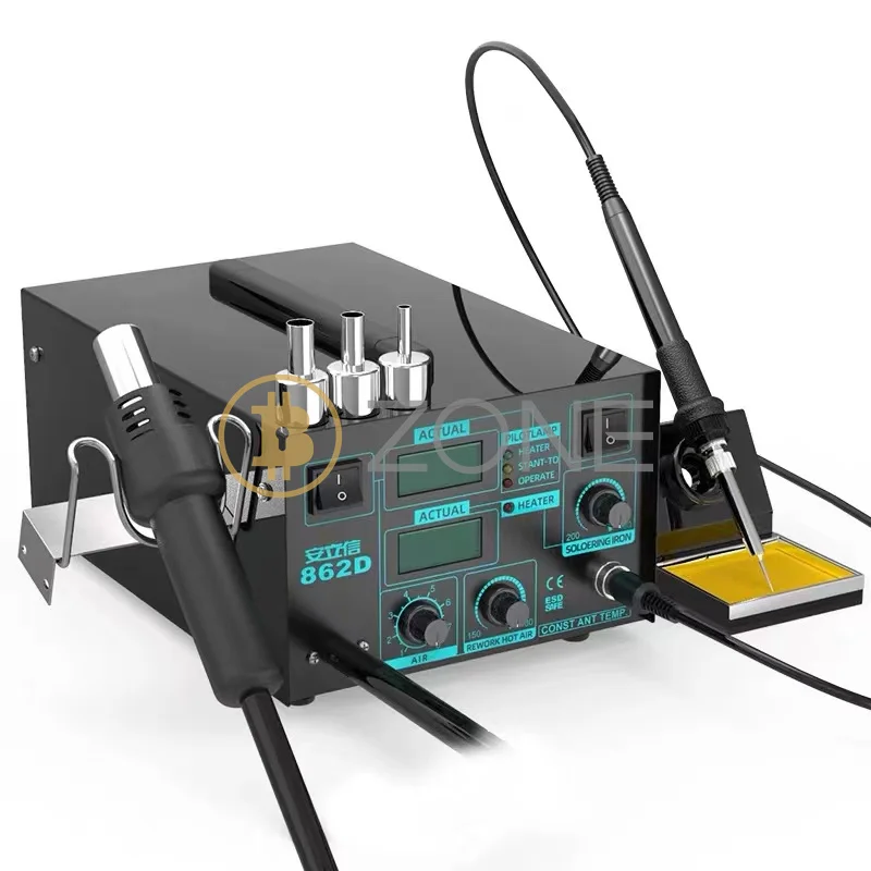 ANLIXIN-862D, alat kombinasi stasiun solder multifungsi, alat perbaikan pistol pembuka solder listrik