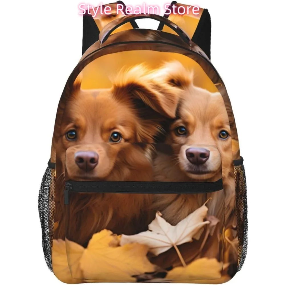 

Autumn Golden Retriever Dog Lightweight Laptop Backpack Lightweight Multipurpose Travel Casual Daypack Unisex College Backapcks