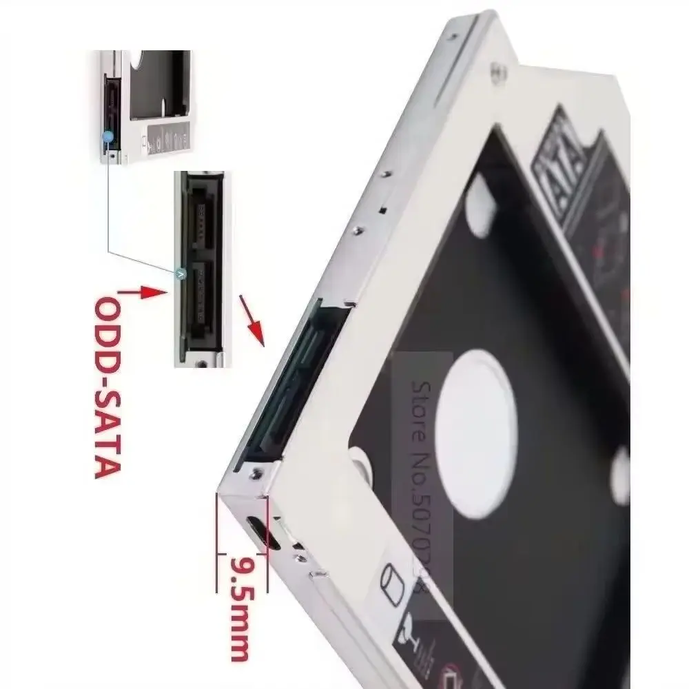 2nd Secondary 2.5 SATA HDD Hard Drive ODD Optical bay Caddy Frame Tray for Laptop 9.5mm SATA CD-ROM DVD-ROM Optical Drive Bay