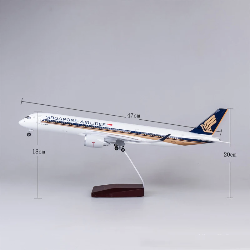 With Wheeled Light 47cm Singapore Airlines A350 Simulation Of a Civil Airliner Aircraft Model Airbus Scale 1:142 Collection Gift