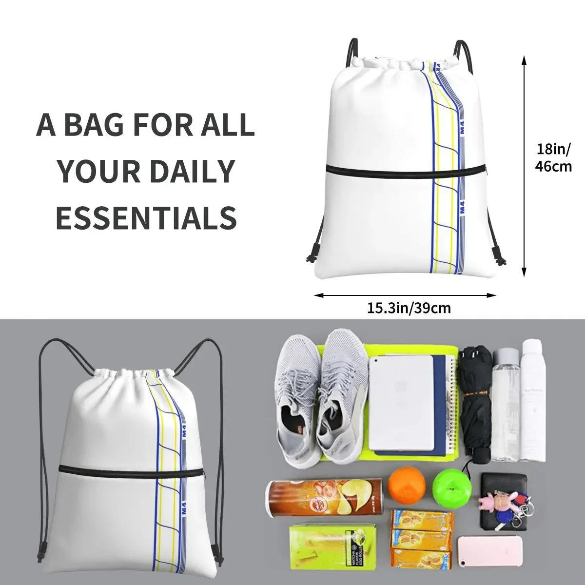 Diaper M4 Portable Backpacks Drawstring Bag Casual Drawstring Bundle Pocket Storage Bags For School Students