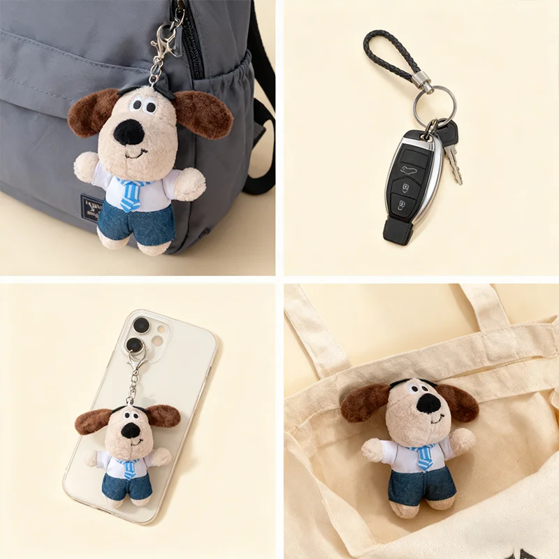 Nuevo muñeco de peluche de perro Headmaster, colgante para mochila, llavero con colgante de llave de coche de dibujos animados, juguetes de peluche, regalo de cumpleaños para niños