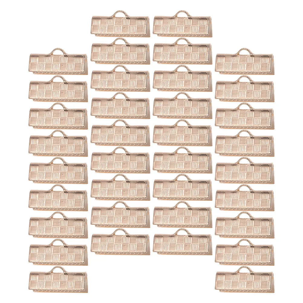 50Pcs Copper Jewelry Pinch Clamp Ribbon Buckles Waistcoat Buckles DIY Accessory Materials for Thread Ribbon Craft