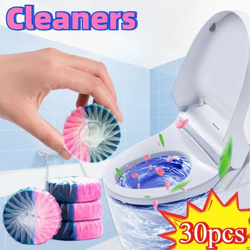 

30pcs Toilet Tank Cleaners Drain Tank Rose Fragrance Tablet House Produc Freshener Stain Cleaning Bathroom Agent Deodorization