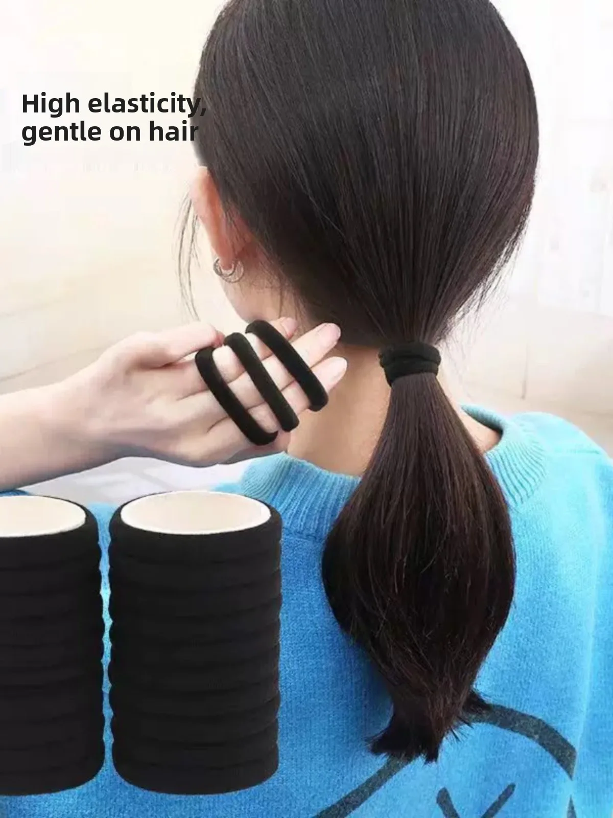 Thickened High Elastic Hair Ties for Women Durable Adult Black Hair Bands Resistant Hair Accessories Hair Bands for Women