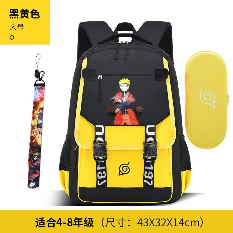 ZA01 حقيبة مدرسية جديدة من الرسوم المتحركة نينجا حقيبة مدرسية متوسطة وثانوية للطلاب حقيبة مدرسية بسيطة ذات سعة كبيرة أنيمي periphe1Lm@