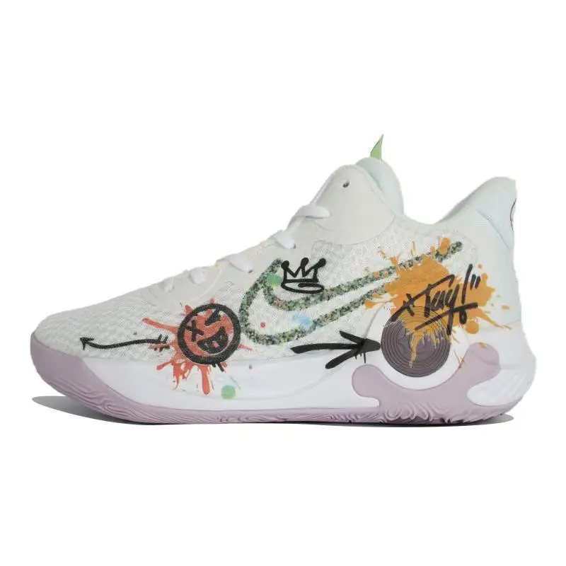 

[Красочные летние модели на заказ]Nike KD Trey 5 IX, противоскользящие и износостойкие дышащие винтажные баскетбольные кроссовки средней высоты унисекс Whi
