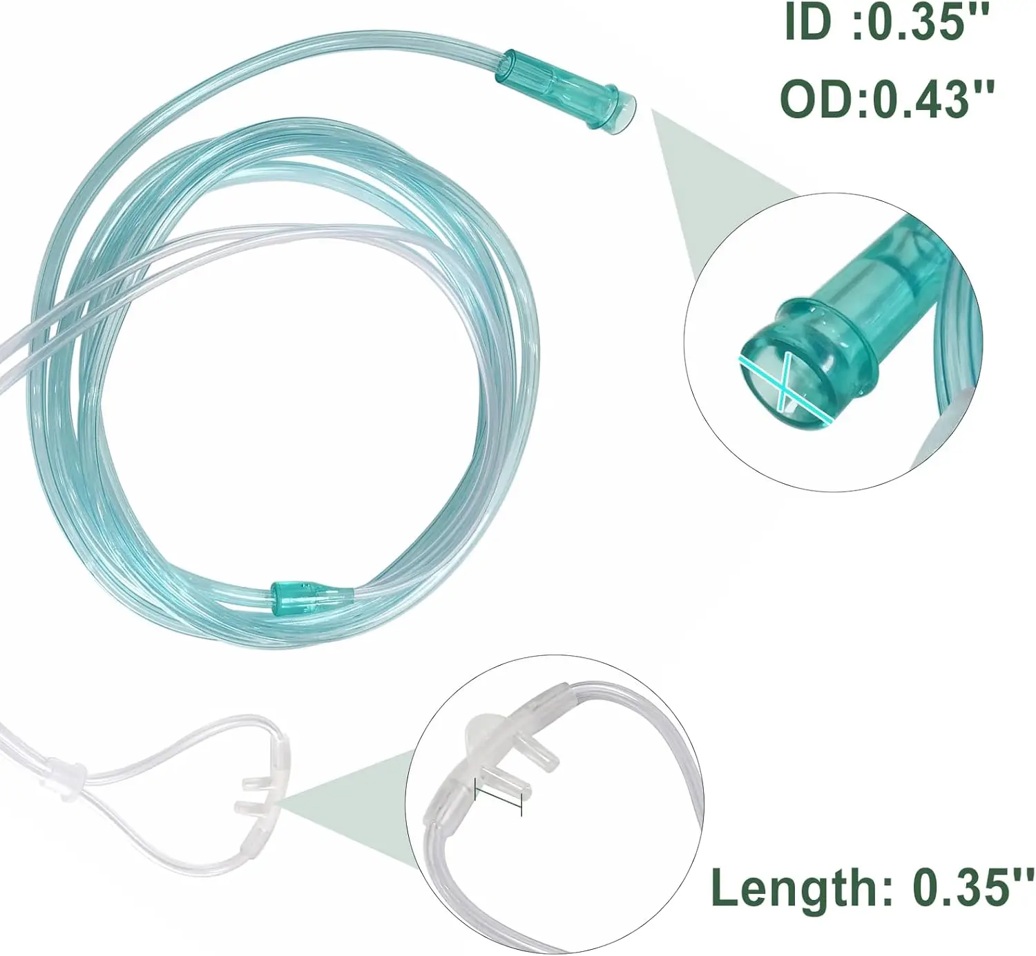 10pcs Nasal Cannula 8.2ft Nasal Tubing with Short Nasal Plug Head for Oxygen Kink Resistant Nasal Long-Term Use Patients