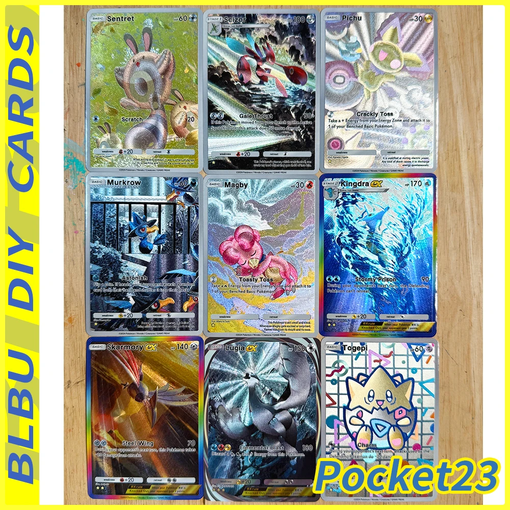 Karty kolekcjonerskie BLBU PTCG Pocket20 Espeon EX Umbreon Xatu Gyarados Meowt z tłoczonym wzorem, karty flash, trenerzy, nowe angielskie karty