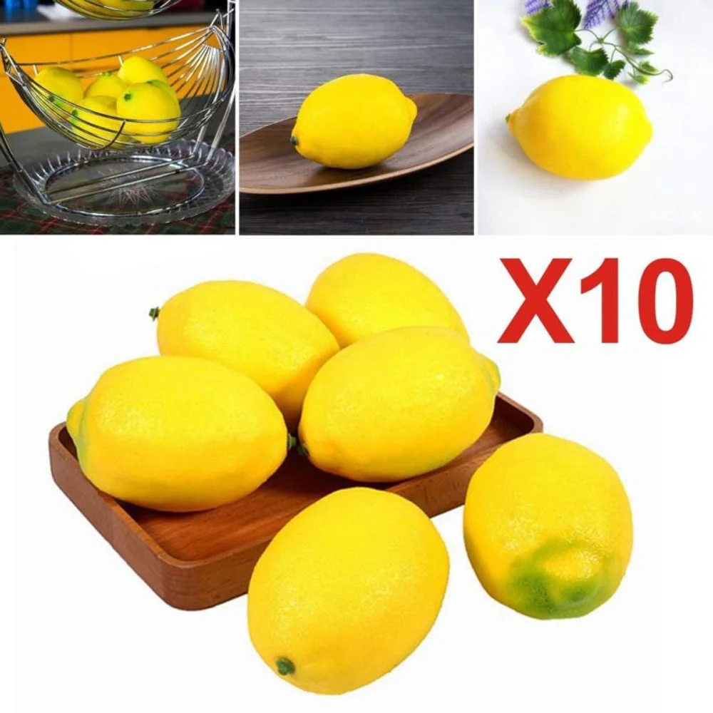 

10Pcs Lemon Artificial Fruit Home Decorations For Christmas Party Wedding Kitchen Table Ornaments 2024 New Simulation Fruit Deco