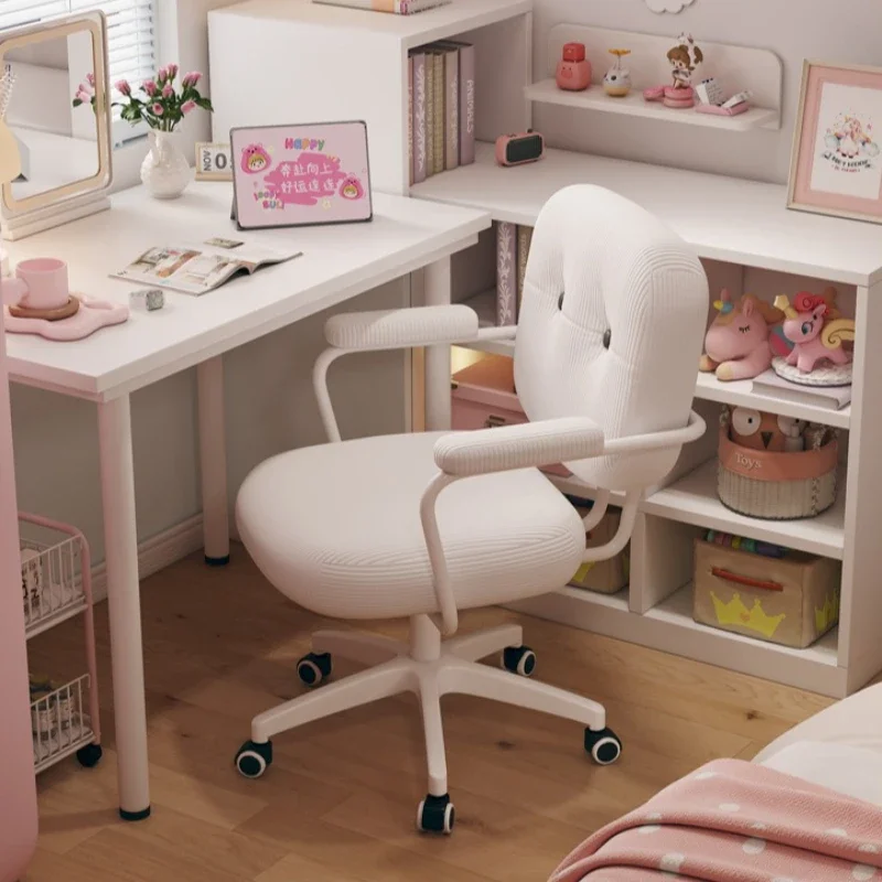 Computer chair home comfortable sedentary office seat girls bedroom makeup chair backrest dormitory study desk chair