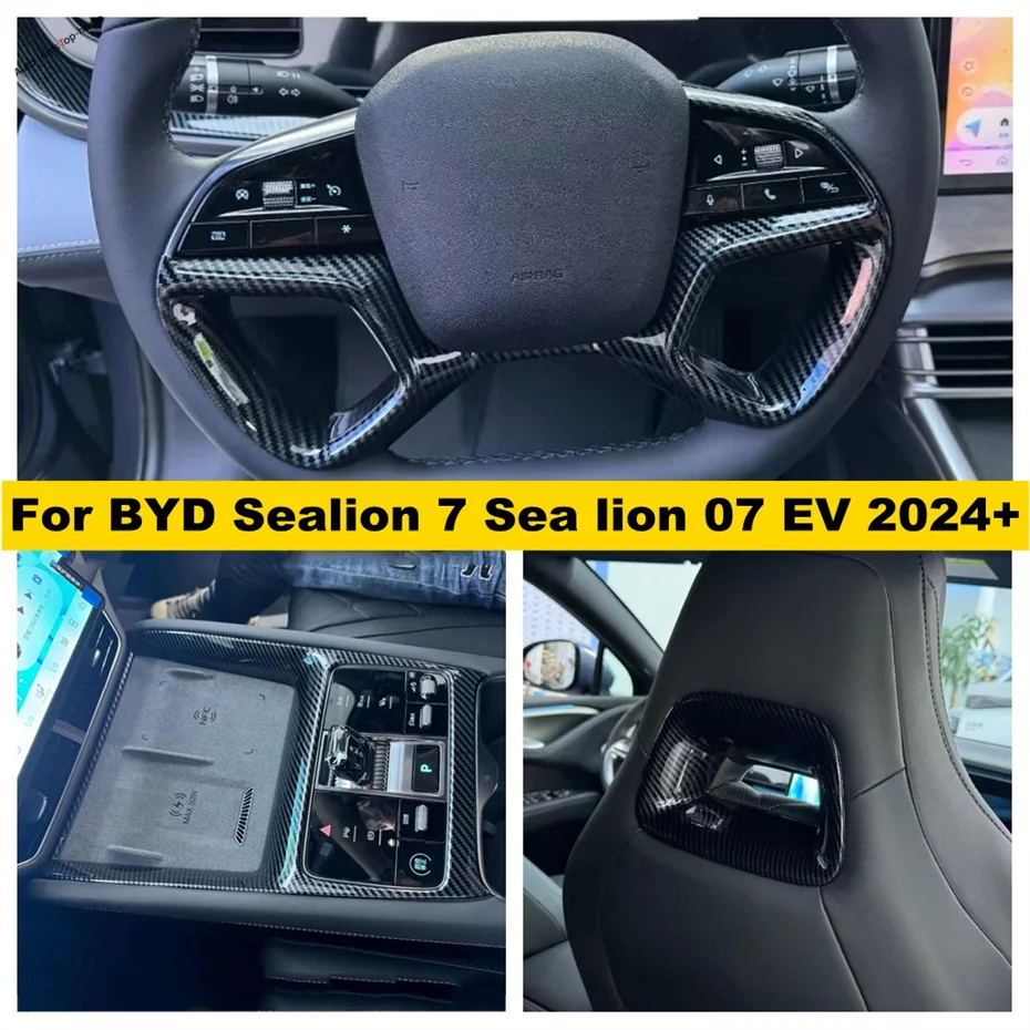 

Gear Shift Steering Wheel Rear Trunk Door Control Button Seat Chair Backrest Covers For BYD Sealion 7 Sea lion 07 EV 2024 2025