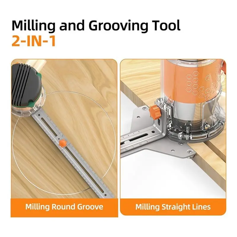 ABRU-Stainless Steel Router Circle Cutting Jig, 2.64-13.46