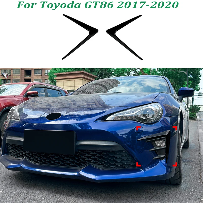 

For Toyoda GT86 2017 - 2020 Glossy Black Car Front Side Wind Knife Spoiler Wing Knife Spoiler Grille Grill 2019 2018