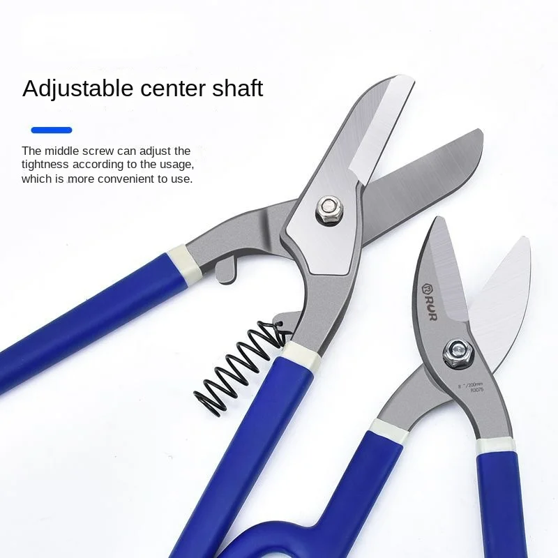 Metal Tin Snip Shear Scissors , 8/10/12 Inches Heavy Duty Pliers Hand Tools Professional Industrial Multipurpose Iron Shears