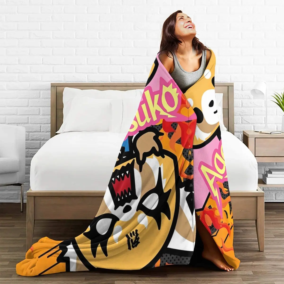 Japan Aggretsuko Aggressive Blanket Decorative Flannel Throw Blanket For Couch Chair Warm Soft Customized Quality Bedspread Gift