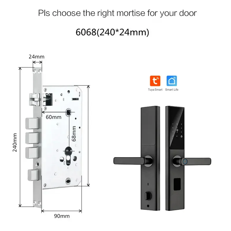 Imagem -04 - Smart Wifi Digital Door Lock Pode Ser Conectado a um Aplicativo para Smartphone Desbloqueio Biométrico de Impressão Digital