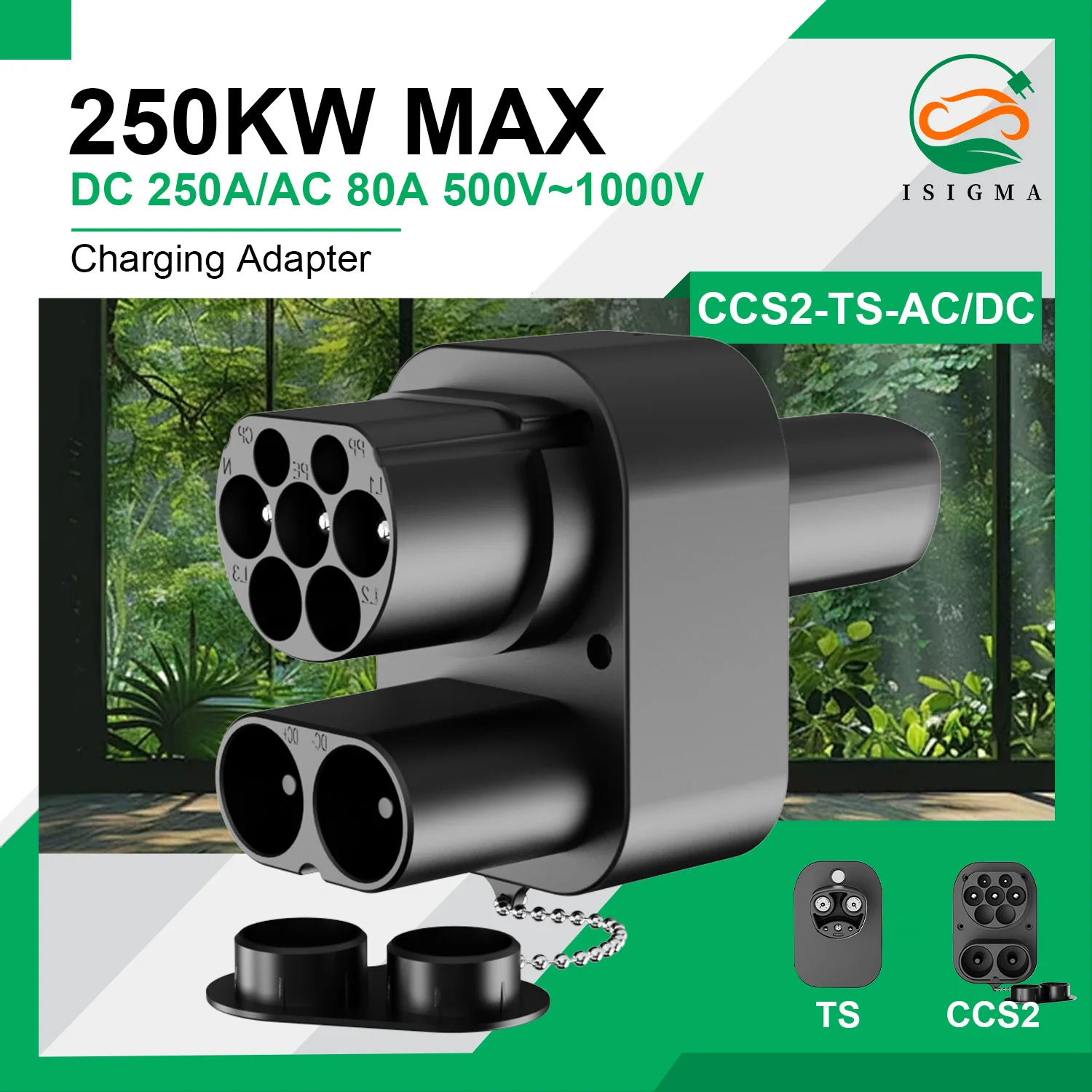 

ISIGMA CCS2 To Tesla AC+DC EV Charger Adapter 250A Fast Charging Station CCS Combo 2 To Tesla Converter For Model 3/X/Y