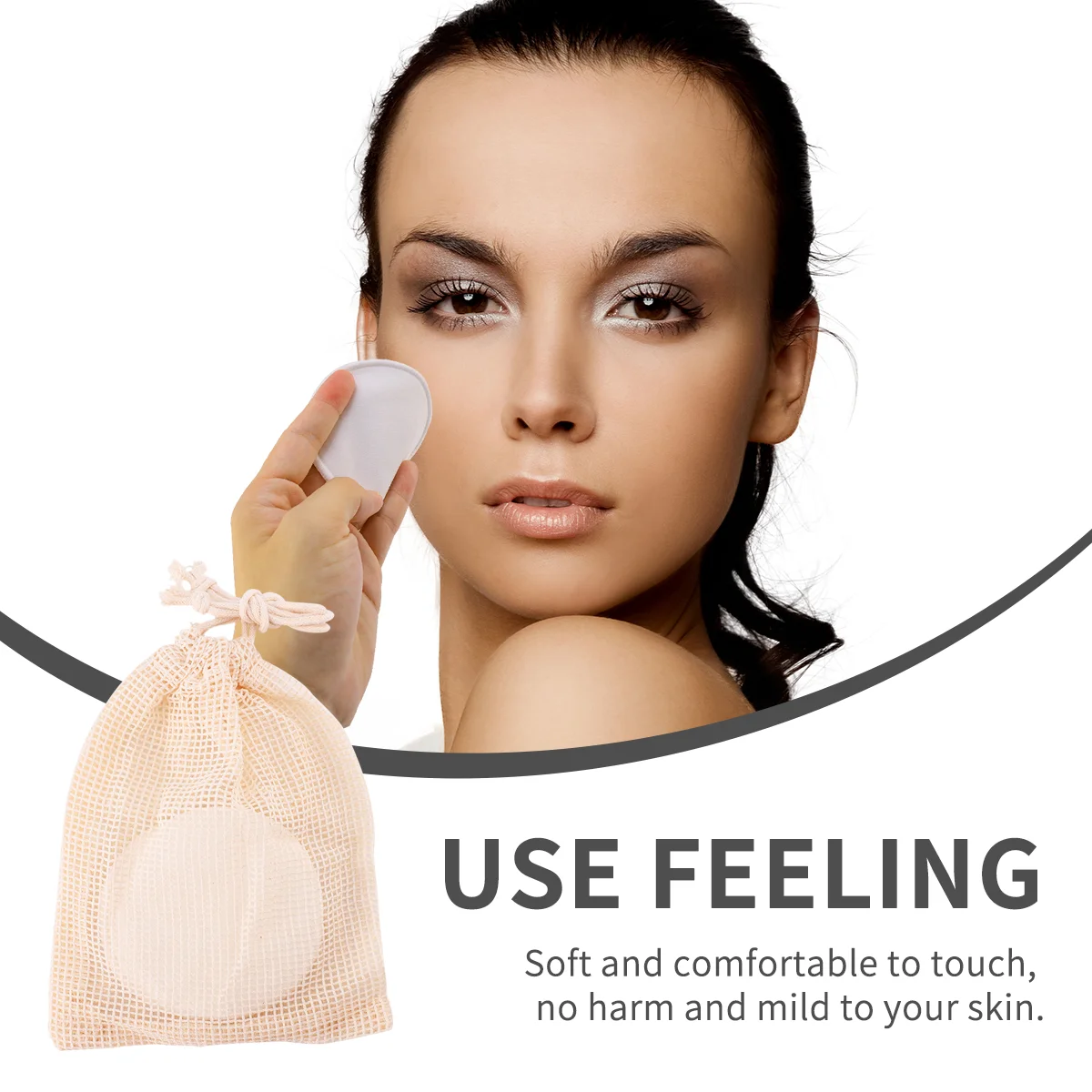 6 peças almofadas faciais respiráveis removedor de maquiagem acessórios sopro facial lavagem de fibra de bambu