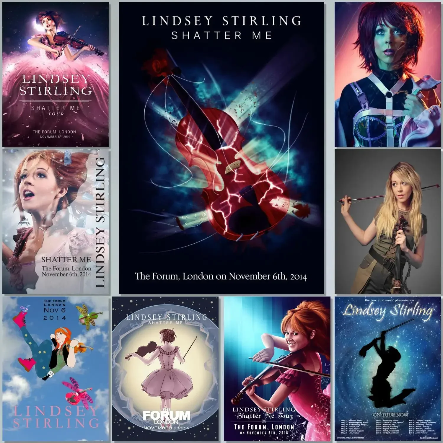 Singer lindsey stirling Painting 24x36 Wall Art Canvas Posters room Modern Family bedroom Decoration Art wall decor