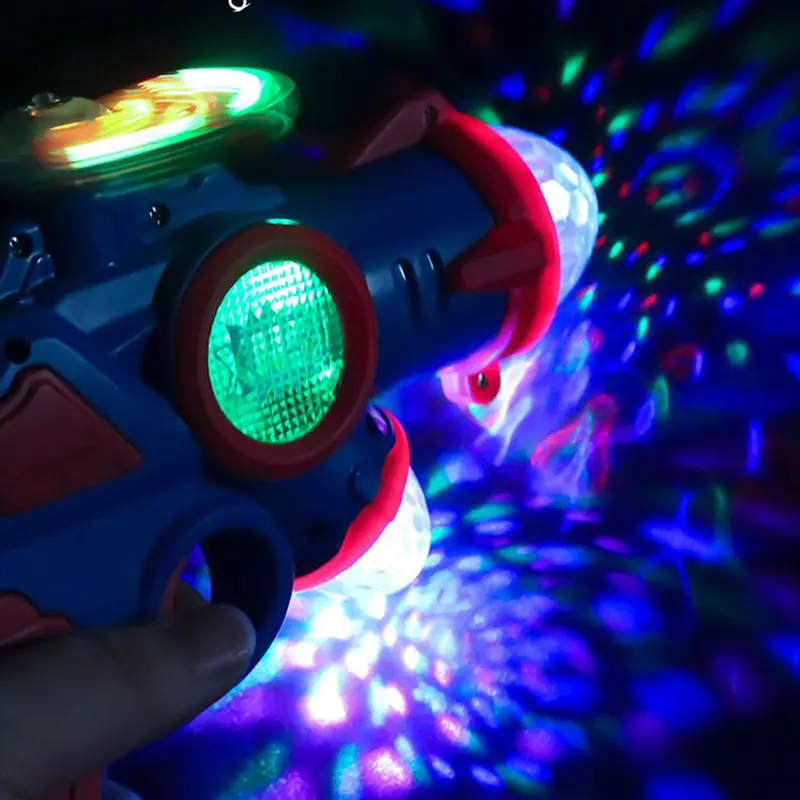 Pistola eléctrica de juguete de plástico para niños, juguete luminoso de proyección espacial, luz de sonido y música, subametralladora, regalo para niños y niñas