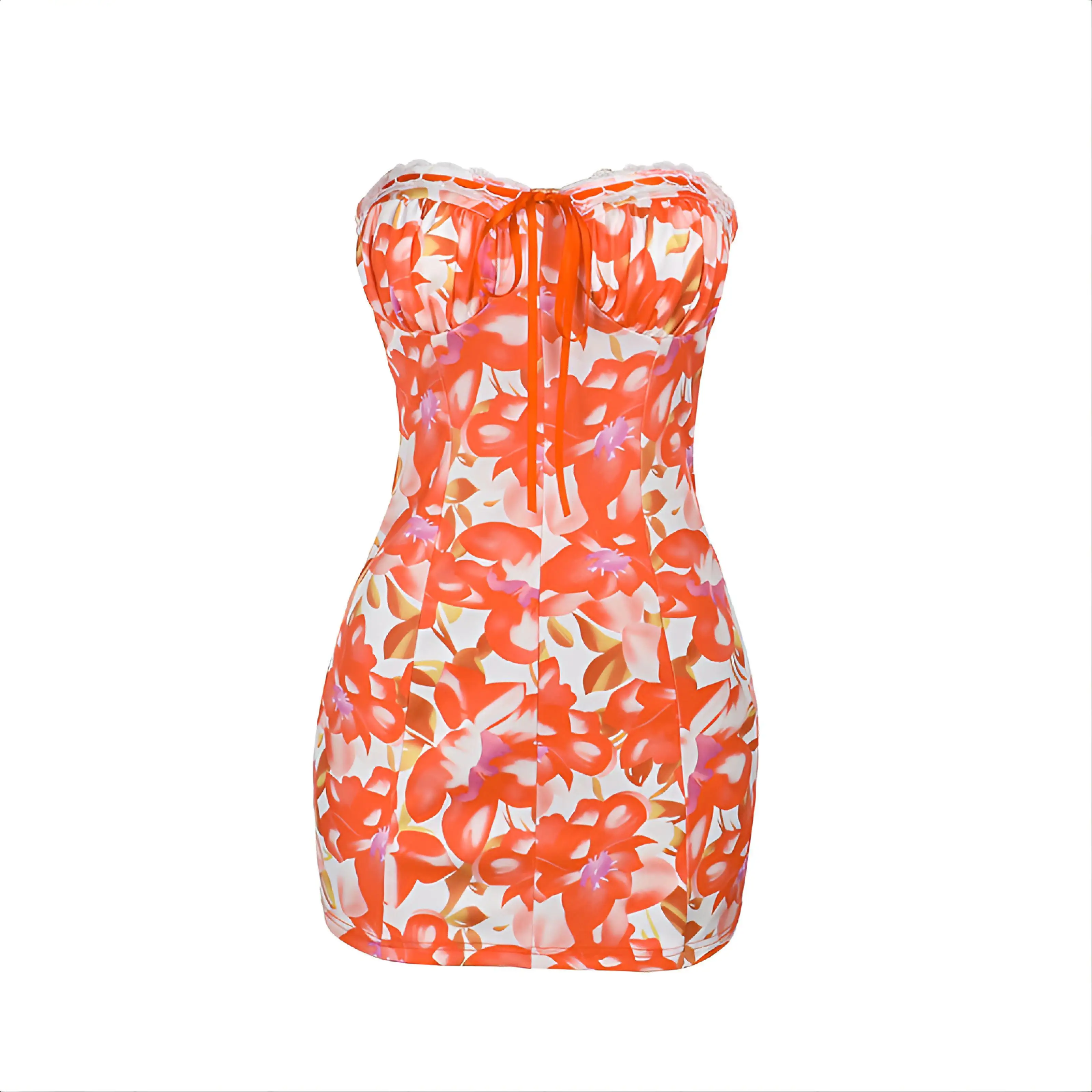 التستر طويلة الأكمام المرأة عالية الخصر الجاكار بوهو الجوف التدريجي روبا عطلة الجدة Ruched هاواي حورية البحر الملونة مطوي Ins