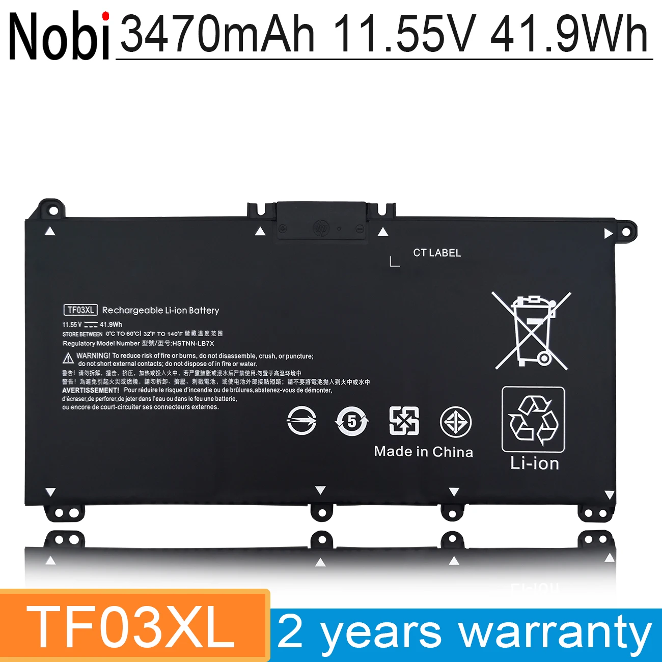 Nobi TF03XL TF03 Battery For HP Pavilion 15-CC 14-bf033TX 14-bf108TX 14-bf008TU HSTNN-UB7J TPN-Q188 TPN-Q189 TPN-Q190 Q191