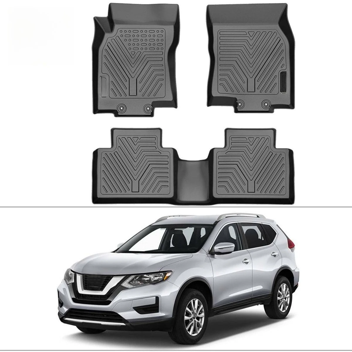 

Передние и задние коврики для Nissan Rogue 2014-2020 гг., всепогодные резиновые коврики из ТПЭ
