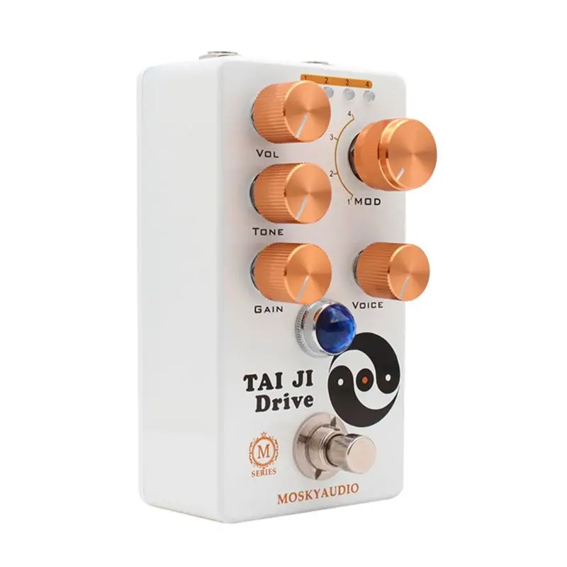 A99I-MOSKYAUDIO TAI JI DRIVE Guitar Overdrive Effects Pedal Volume/Tone/Gain/Voice/4-Mode Guitar Accessories