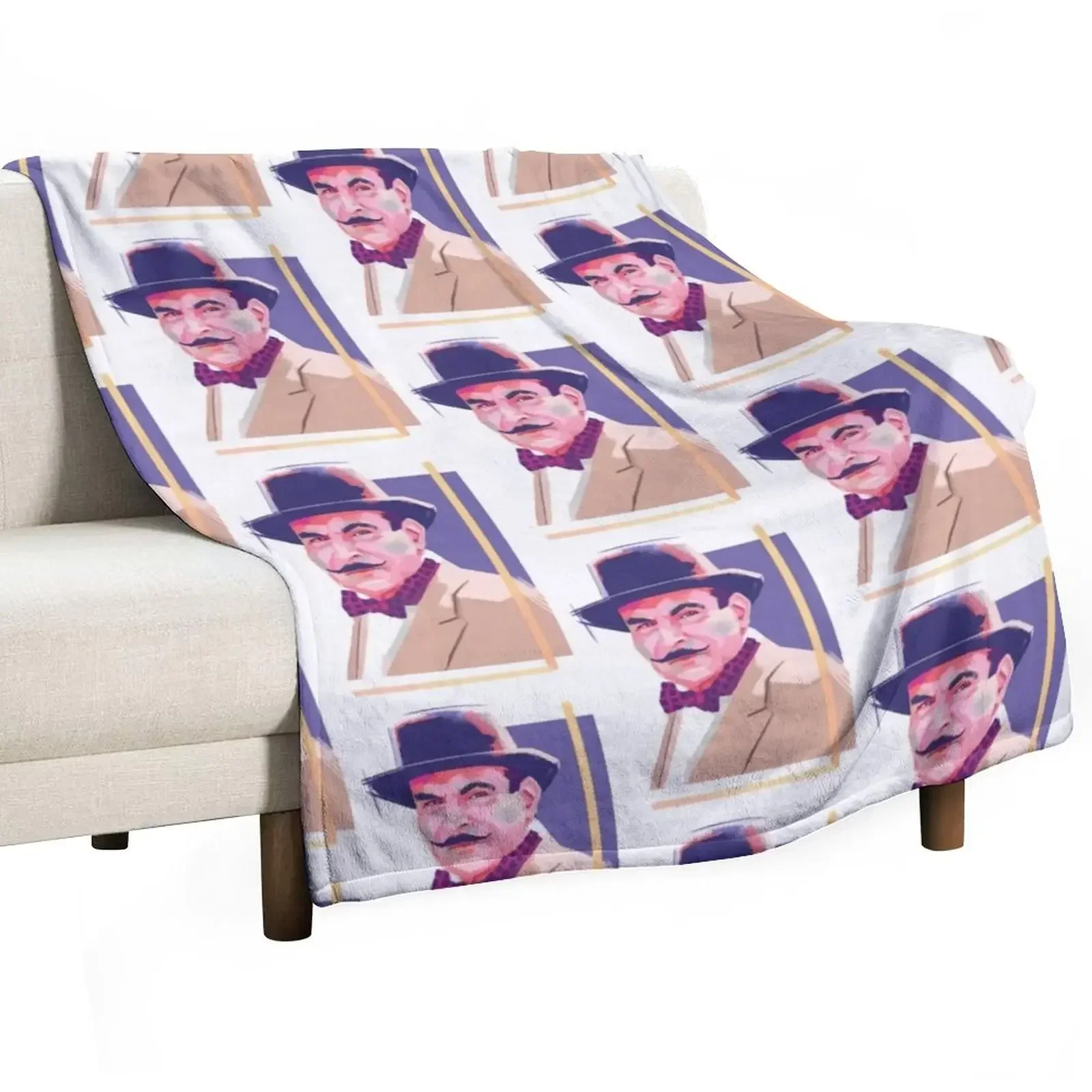 

Hercule Poirot II Baseball  Sleeve Throw Blanket Decorative Sofas Flannel Fabric Luxury Blankets