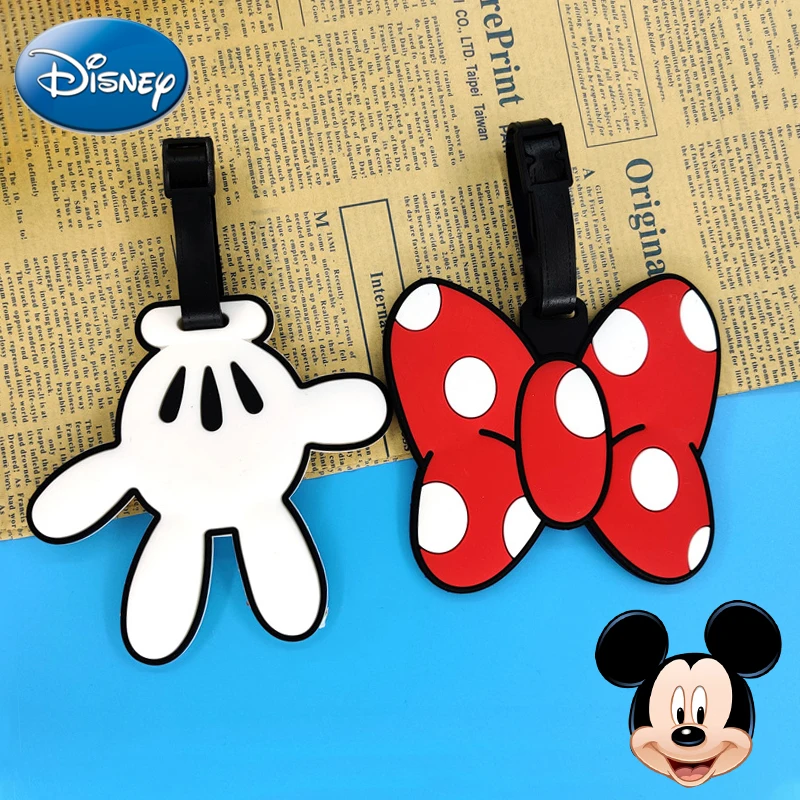 Disney Mickey Mouse accessori da viaggio etichette per bagagli valigia in Gel di silice ID supporto Addres etichetta per imbarco bagagli etichetta