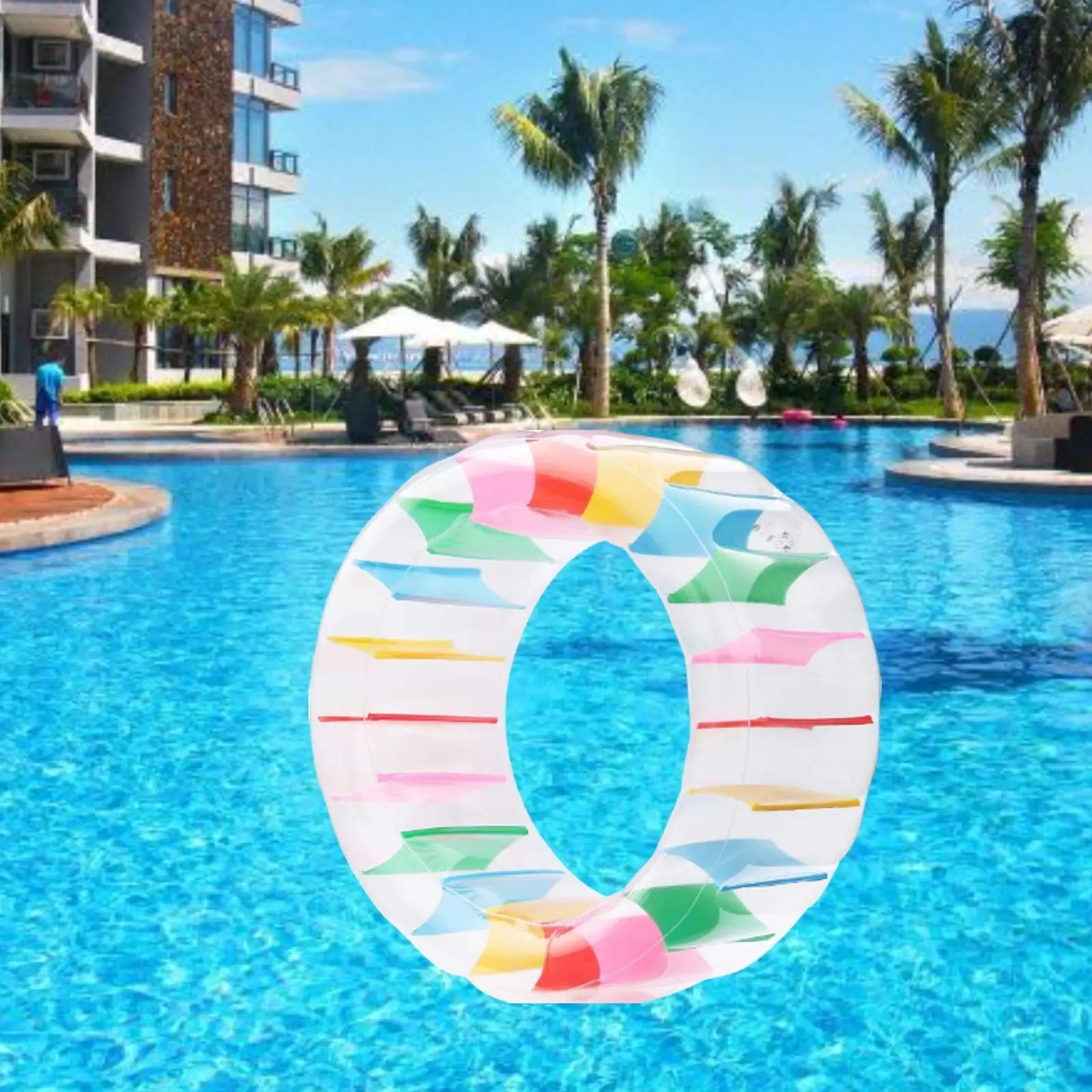 Inflatable Water Wheel Pool Float Colorful Inflatable Water Wheel Giant Fun and Interactive Inflatable Roller Float for River