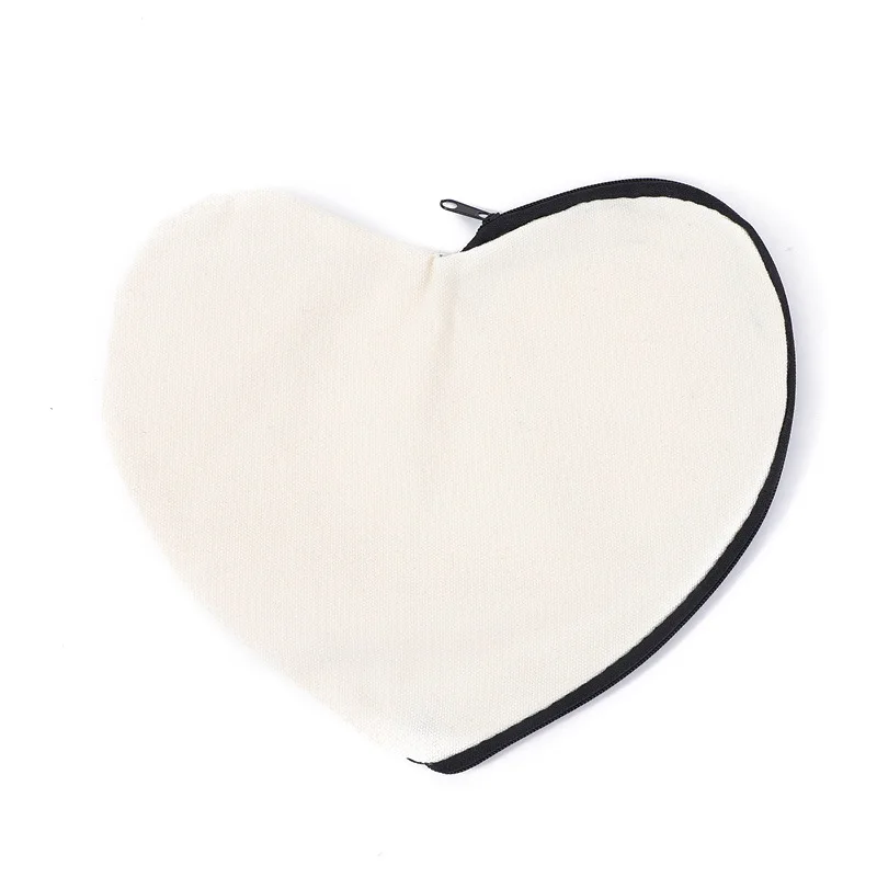 100Pcs/Lot Heart Shaped Blank DIY Graffiti Pen Bag Cotton Cloth Canvas Bag Stationery Storage Makeup Wash Bags