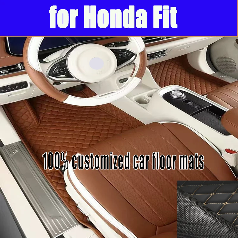

Автомобильный коврик из искусственной кожи на заказ для Honda Fit 2008 2009 2010 2011 2012 2013, защитный аксессуар для салона вашего автомобиля