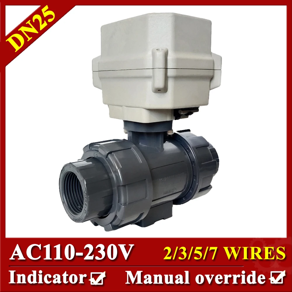 

1" True Union Electric Valve 110V to 230V 15Nm CE Motorized shut off Valve DN25 with Manual for Production line water supply