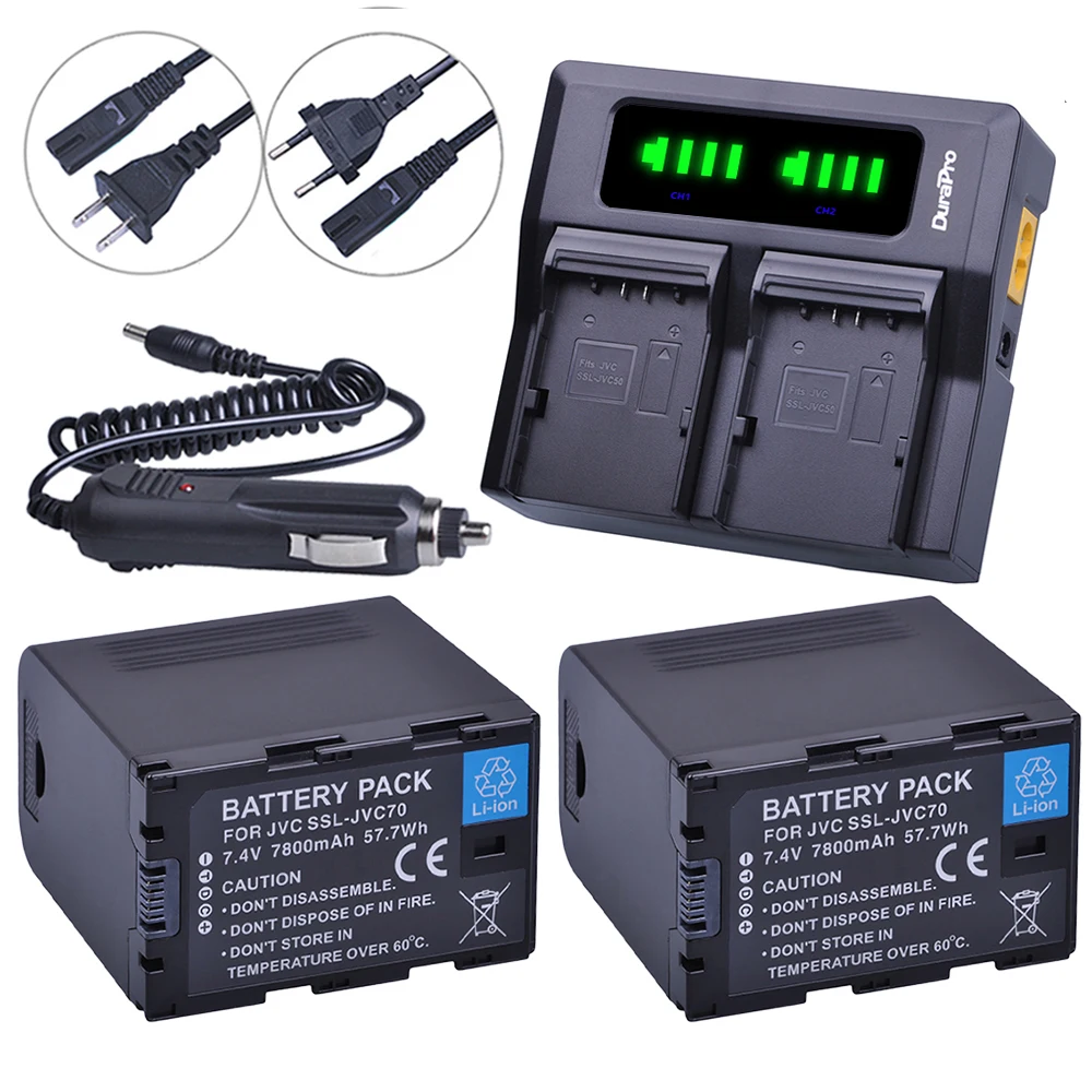 

7800mAh SSL-JVC70 SSL JVC70 Li-ion Batteries with USB Output for for JVC GY-HM600 GY-HM650 GY-HMQ10 GY-HM200 GY-LS300 Camera