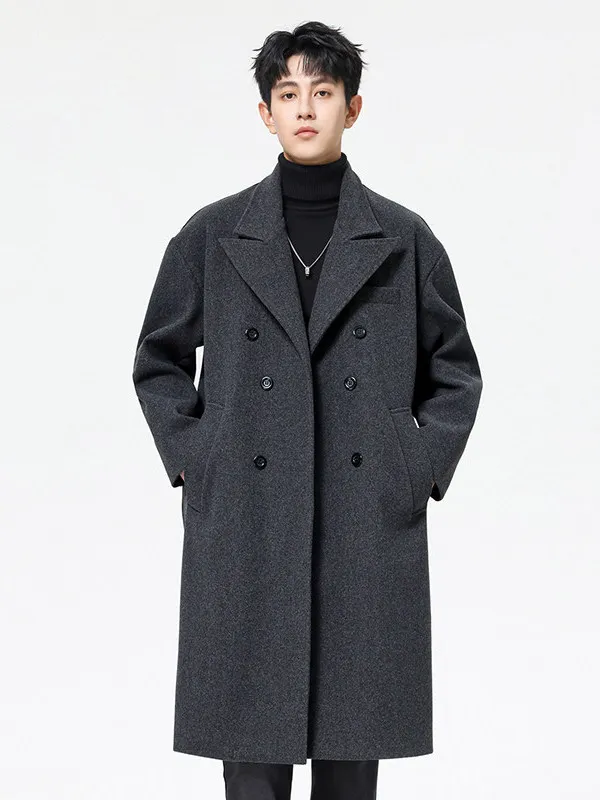 

Мужское двубортное шерстяное пальто Deep ey класса люкс, длиной до колена, осенне-зимнее, в британском стиле, из твида