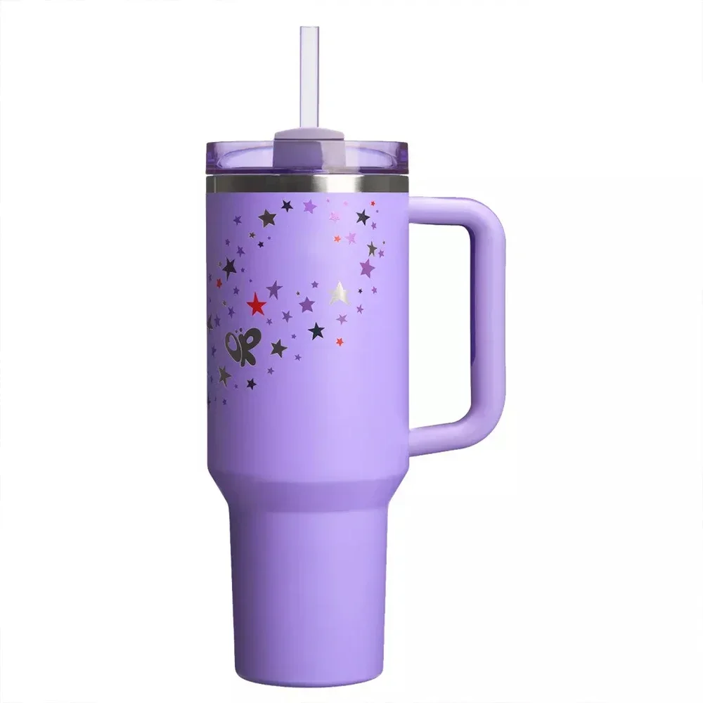 Miniso Cup Tumbler con manico Vacuum Cups Travel Car Mug capacità bottiglia d'acqua viola