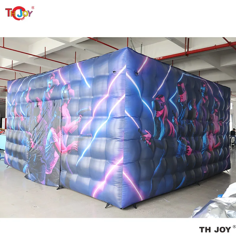 تصميم جديد 6x6m نفخ علامة الليزر كشك IPS لعبة اللعب خيمة مكعب للبيع